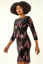 Bronze Sequin Velvet Bodycon Dress, Image 5 of 6