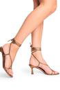 Bronze Irisa Bronze Lace Up Strappy Mid Heels, Image 2 of 4