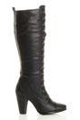 Black High Heel Lace Up Victorian Style Knee High Boots, Image 5 of 6
