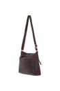 Brown 'Silvia' Croc Print Real Leather Shoulder Bag, Image 2 of 5