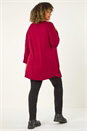 Maroon Curve V-Neck Pleat Tunic Top, Image 3 of 5