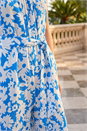 Blue Petite Textured Floral Jumpsuit , Image 4 of 4