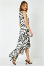Ivory  Swirl Print Chiffon Midi Dress, Image 3 of 5