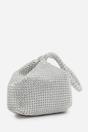 Silver Nicki Diamante Mini Chainmail Pouch Bag, Image 3 of 3