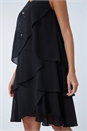 Black Embellished Chiffon Frill Swing Dress, Image 5 of 5