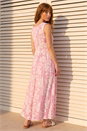 Pink Leaf Print Crinkle Dress, Image 3 of 4