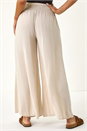 Stone Relaxed Wide Leg Trouser, Image 3 of 7