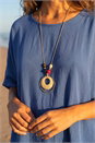 Blue Tunic Top with Necklace, Image 4 of 4