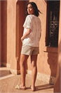 Cream  Floral Embroidered Cotton Tunic Top, Image 3 of 4