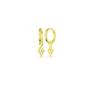 Gold Sterling Silver Rhombus Pave Spike Drop Earring, Image 1 of 2