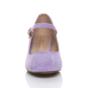 Lilac AJVANI Lilac Mid Block Heel Mary Jane Court Shoes, Image 5 of 5