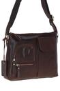 Dark Brown Exquisite Real Leather Cross Body Bag, Image 3 of 5