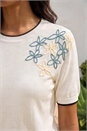 Ivory  Floral Knit Tee, Image 4 of 4