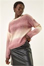 Mauve Space Dye Stripe Knit Jumper, Image 1 of 5
