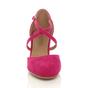Fuchsia AJVANI Fuchsia Mid Heel Crossed Straps Court Shoes, Image 6 of 6
