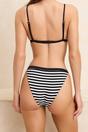 Multi Textured Stripe Triangle Bikini Set with Tie Side, Image 5 of 5