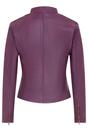 Purple Slim-Fit Leather Biker Jacket-Maldon, Image 3 of 5