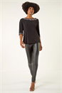 Black Embellished Stretch Tunic Top, Image 2 of 5