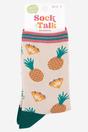 Cream Pineapple Print Bamboo Socks - Cream, Image 3 of 3