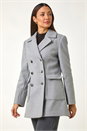 Charcoal Grey Double Breasted Longline Coat, Image 4 of 5