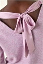 Lilac Ribbon Bow Tie Back Jumper, Image 5 of 5