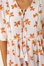 ORANGE Floral Print Tassel Top, Image 5 of 5