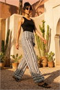Black Dusk Floral Print Wide Leg Trousers, Image 1 of 4