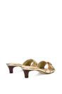 Gold 'Romee' Slip On Low Kitten Heel Mule Sandals, Image 4 of 6