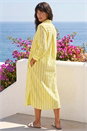 Yellow Textured Stripe Shirt Dress, Image 3 of 4