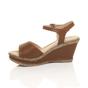 Tan AJVANI Tan High Wedge Heels Ankle Strap Cork Sandals, Image 3 of 6