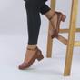 Tan AJVANI Tan Low Block Heel Ankle Strap Court Shoes, Image 5 of 6