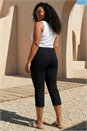 Black Curve Cropped Stretch Denim Jeggings, Image 3 of 4