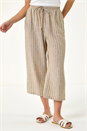 Stone Petite Stripe Cropped Wide Leg Trouser, Image 4 of 5