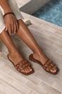 Tan 'Cher' Flatform Sandal With Stylish Eyelet, Image 1 of 5