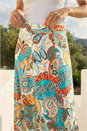 Light Blue  Paisley Print Midi Skirt, Image 4 of 4