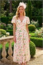 Ivory  Floral Crochet Lace Midi Dress, Image 2 of 4