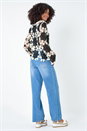 Black Dusk Floral Crochet Knit Jumper, Image 3 of 5