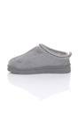 Grey Faux Fur Lined Comfy Aztec Embroidered Ultra Mini Booties Slippers, Image 3 of 6