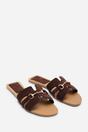 Dark Brown Dorina Embellished Slide On Sandals, Image 4 of 6