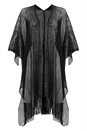 Black Fringe Metallic Wrap, Image 4 of 4