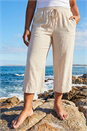 Stone Curve Linen Blend Cropped Trousers, Image 2 of 4