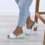 Mint AJVANI Mint Mid Block Heel Peep Toe Mules Sandals, Image 5 of 6