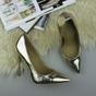 Gold High Heel Stiletto Pointed Toe Court Shoes, Image 4 of 6