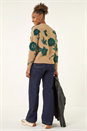 Beige Fluffy Floral Knit Jumper, Image 4 of 7
