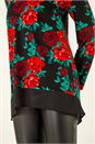 Red Floral Print V-Neck Chiffon Top, Image 5 of 5