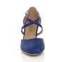 Royal Blue AJVANI Royal Blue Mid Heel Crossed Straps Court Shoes, Image 6 of 6
