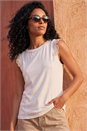 Ivory  Embroidered Frill Top, Image 2 of 4