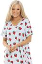 Light Blue Spandex Short Sleeve Nightdress, Image 2 of 5