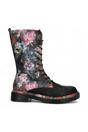 Black Womens Leather Gothic High Boots -INCASO, Image 1 of 7