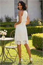 Ivory  Dusk Floral Crochet High Neck Dress , Image 3 of 4